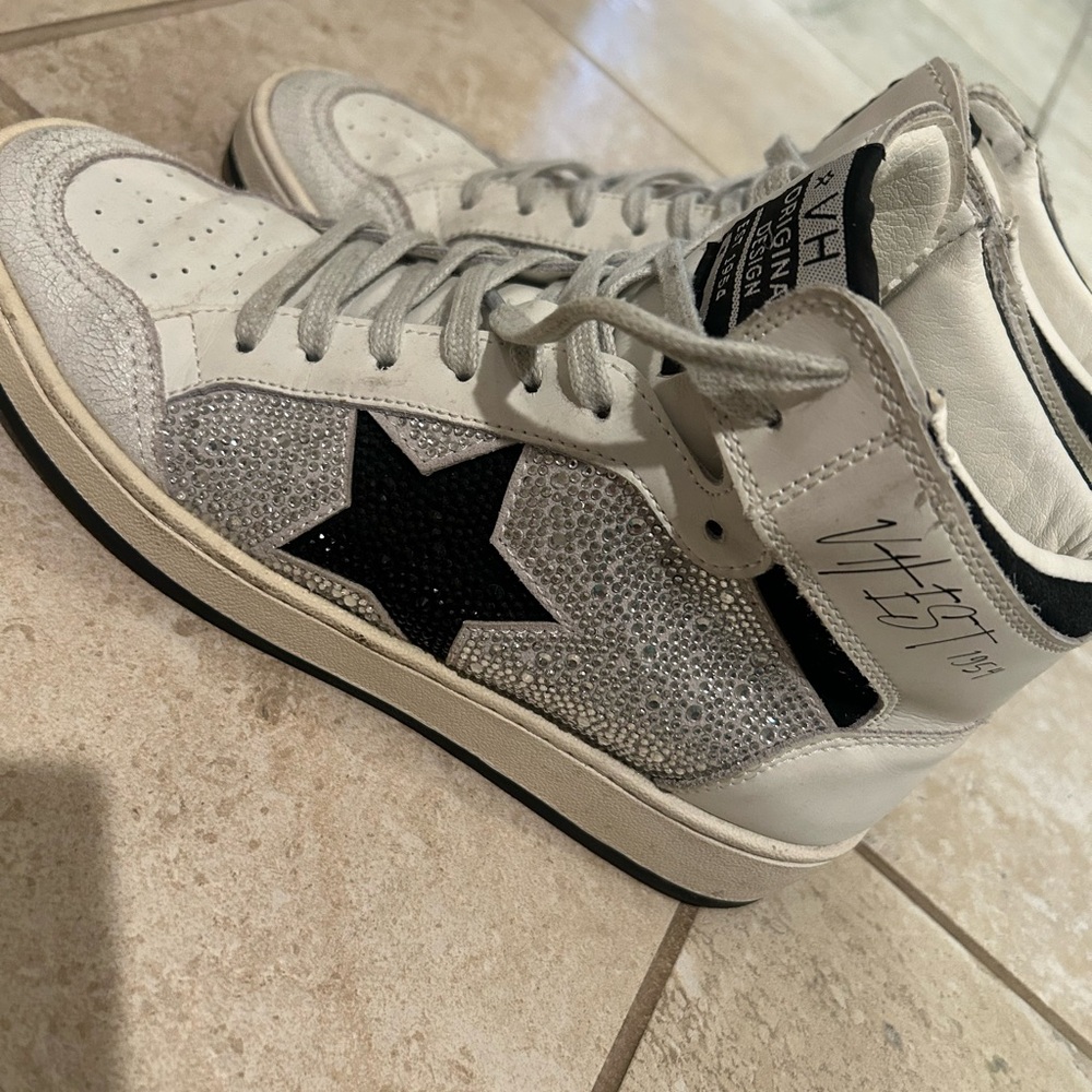 Vintage Havana White and Black Star High-Tops